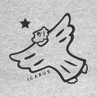 Minimalist, naive art of Icarus. Ancient greek myths and legend. Art in dark ink T-Shirt